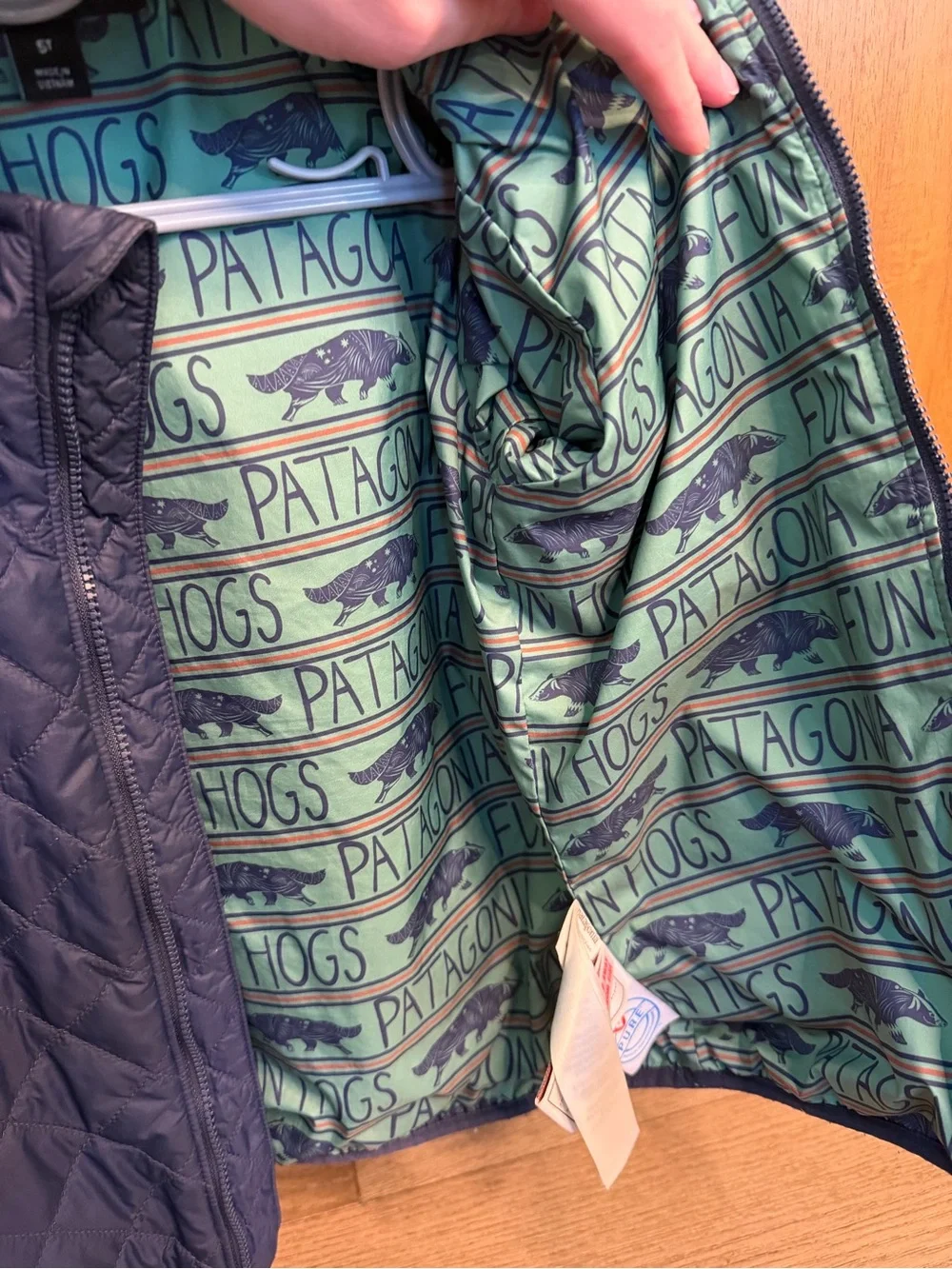Patagonia Navy Quilted Baby Puff Jacket